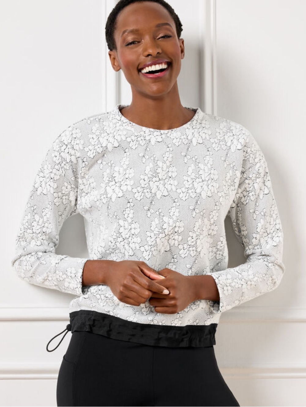 Talbots JACQUARD CREWNECK PULLOVER - CHERRY BLOSSOM women’s 2XL P sweatshirt EUC